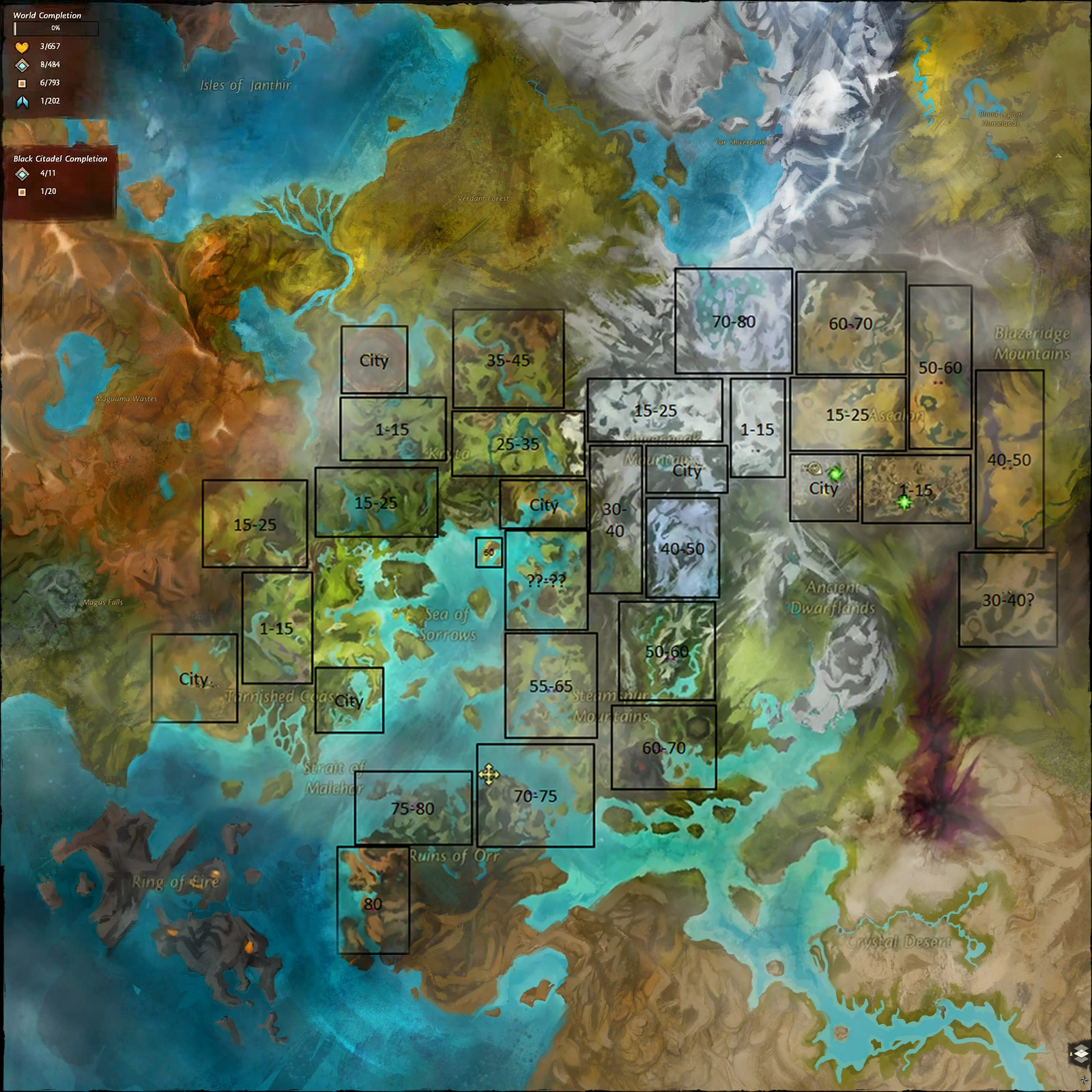 guild wars 2 world map Guild Wars 2 Map With Level Range Guild Wars 2 Life guild wars 2 world map