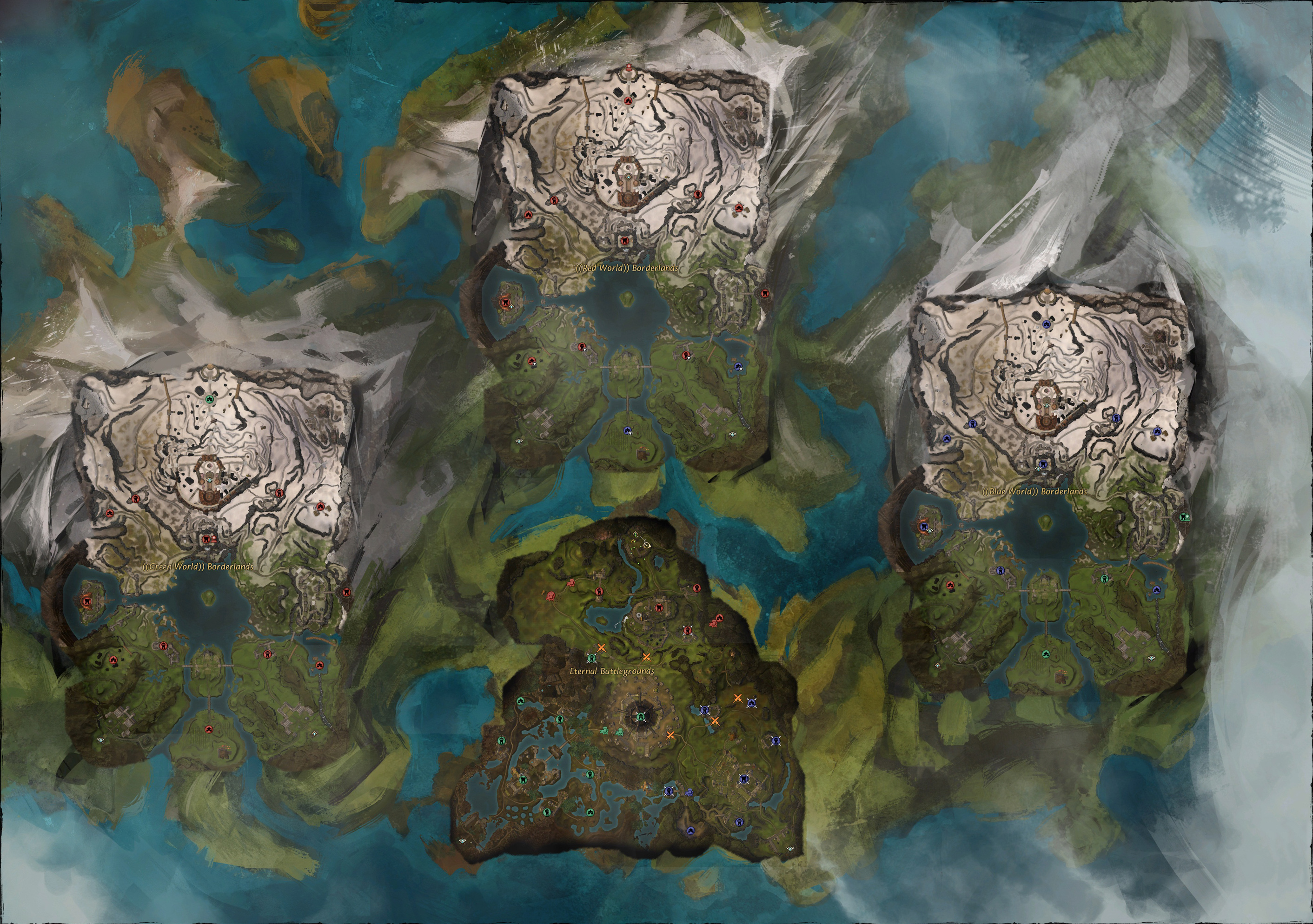 Guild Wars 2 World vs World map